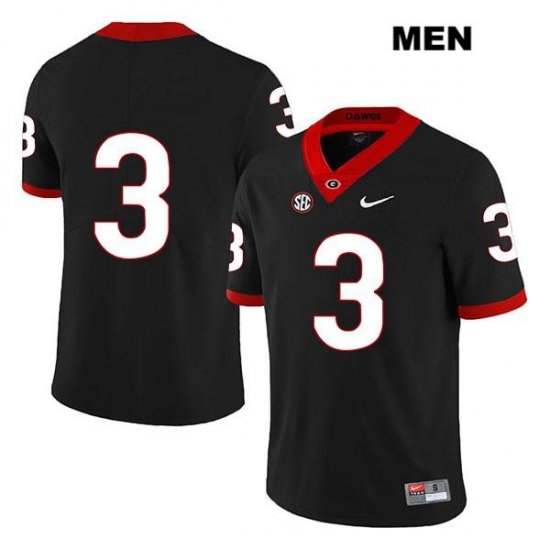 Men's Georgia Bulldogs NCAA #3 Zamir White Nike Stitched Black Legend Authentic No Name College Football Jersey FPC6254DN